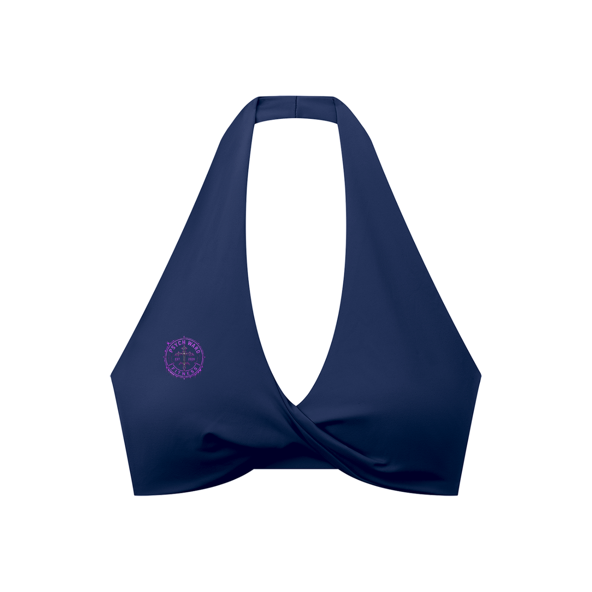 Women's Pleated Halter Sports Bra