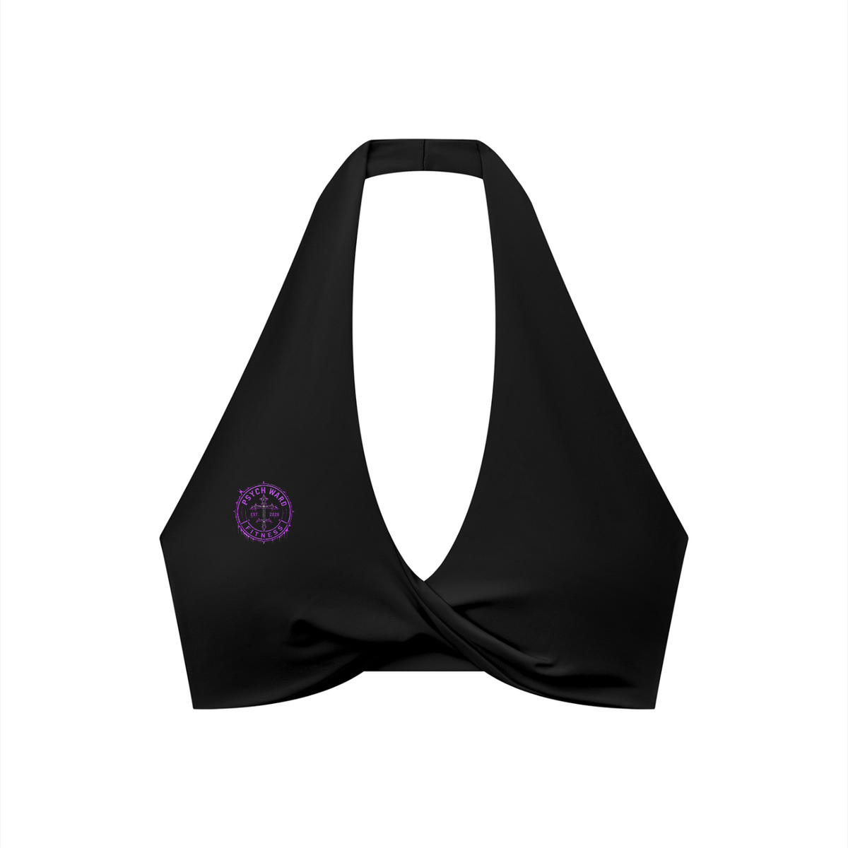 Women's Pleated Halter Sports Bra