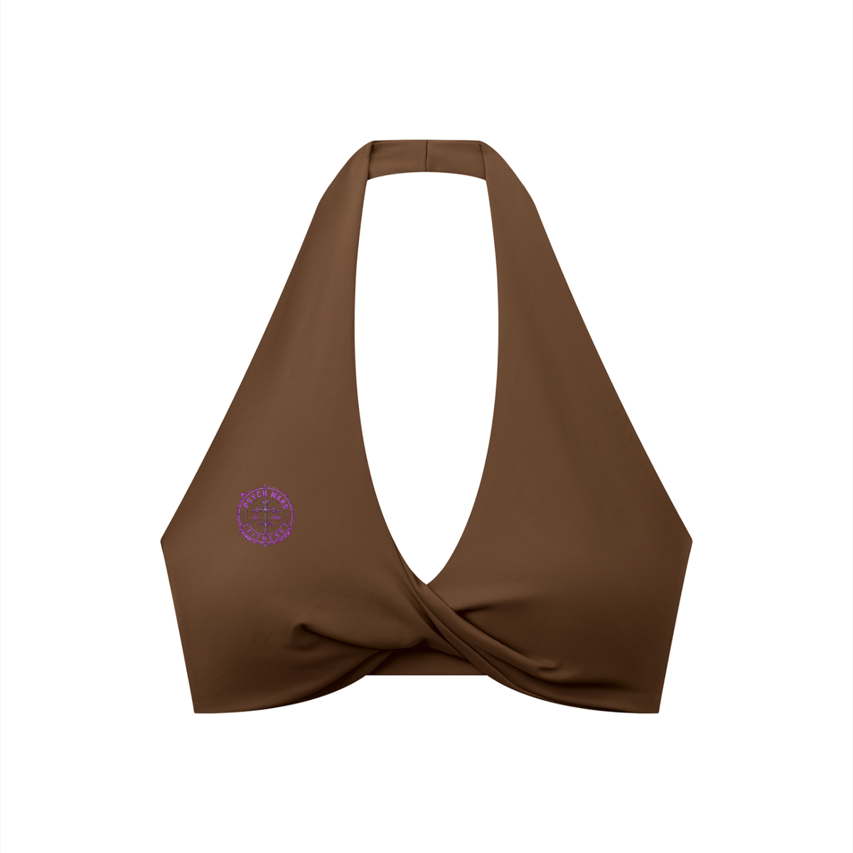 Women's Pleated Halter Sports Bra