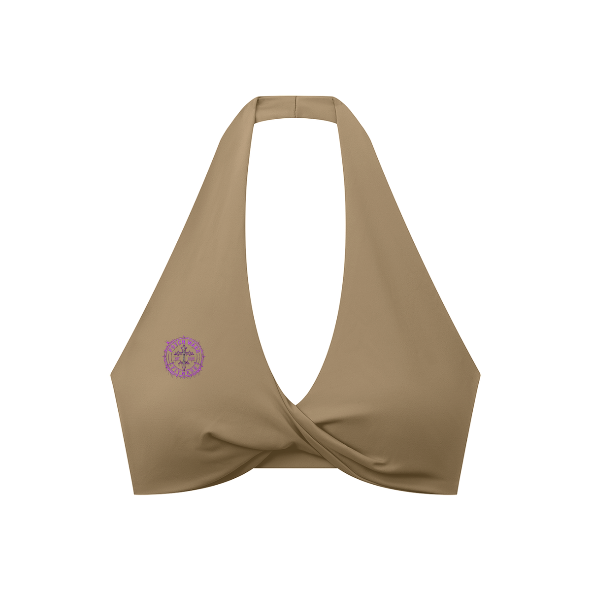 Women's Pleated Halter Sports Bra